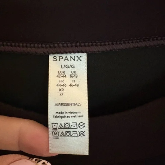 Spanx AirEssentials Side Stripe Tank Midi Dress Very Black Sleeveless Size L NWT - Picture 6 of 8